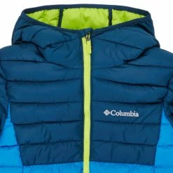Manteaux Columbia POWDER LITE HOODED JACKET Couleur Bleu -Columbia Soldes Boutique 17760361 500 C