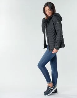 Manteaux Columbia POWDER LITE HOODED JACKET Couleur Noir -Columbia Soldes Boutique 17790724 500 C