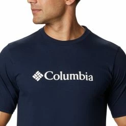 T-shirts & Polos Columbia CSC Basic Logo SS Tee Couleur Bleu -Columbia Soldes Boutique 19785934 500 C