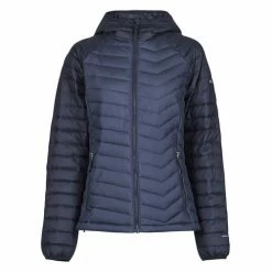 Manteaux Columbia POWDER LITE HOODED JACKET Couleur Marine / Noir