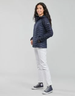 Manteaux Columbia POWDER LITE HOODED JACKET Couleur Marine / Noir -Columbia Soldes Boutique 19833504 500 C