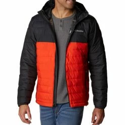 Vestes Columbia Powder Lite Hooded Jacket Couleur Rouge -Columbia Soldes Boutique 21313770 500 C