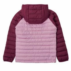 Manteaux Columbia POWDER LITE HOODED JACKET Couleur Bordeaux / Rose -Columbia Soldes Boutique 22579244 500 B
