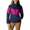 Vestes Columbia Veste à capuche femme Powder Pass Couleur bleu marine/fuchsia -Columbia Soldes Boutique 23477258 500 A