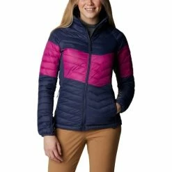 Vestes Columbia Veste à capuche femme Powder Pass Couleur bleu marine/fuchsia